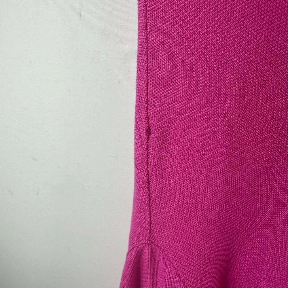 Ralph Lauren Polo Shirt Dress Sz Large 12 14 Hot Pink Flare Swing Tennis Sporty - Picture 4 of 5